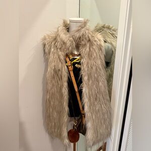 Marc New York Faux Fur Vest in Tan